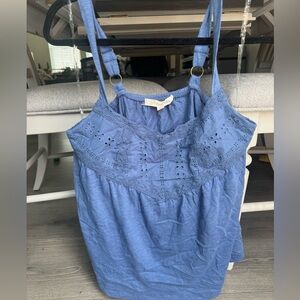 Rewind Blue Lace Camisole Top